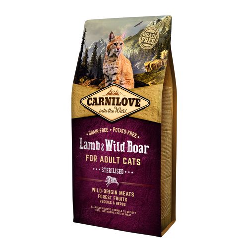 Carnilove Cat Adulte - Agneau & Sanglier / Stérilisé 6kg - MyStetho Veterinary