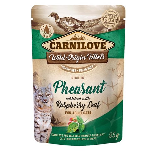 Carnilove Cat Adulte Pouch Ragout - Faisan enrichi de feuilles de framboise 85g - MyStetho Veterinary