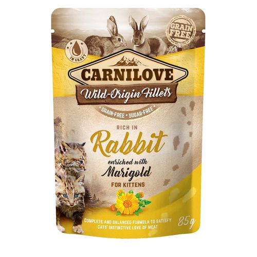 Carnilove Cat Adulte Pouch Ragout - Lapin enrichi au calendula pour chatons 85g - MyStetho Veterinary
