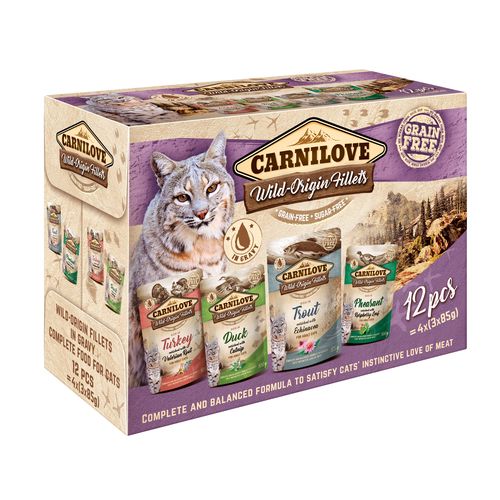Carnilove Cat Adulte Pouch Ragout - Multipack avec 4 variétés 85g - MyStetho Veterinary