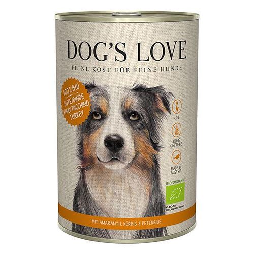 Dog's Love BIO dinde, amarante, citrouille & petersil, 400g - MyStetho Veterinary