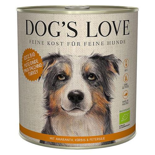 Dog's Love BIO dinde, amarante, citrouille & petersil, 800g - MyStetho Veterinary