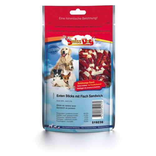 SwissDog sticks au canard avec sandwich au poisson - MyStetho Veterinary