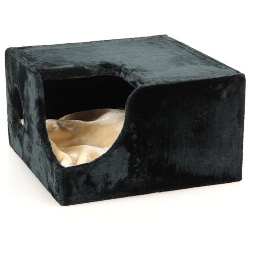 Swisspet Chillout Box schwarz avec coussin,52x52x30cm Delphin-Amazonia