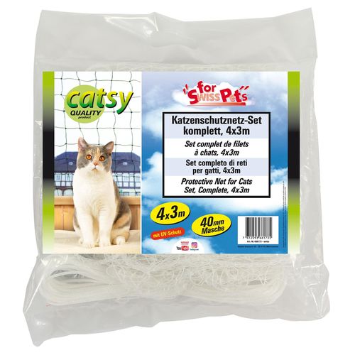 Swisspet Sets universels de filet de sécurité complets 4x3m, blanc - MyStetho Veterinary