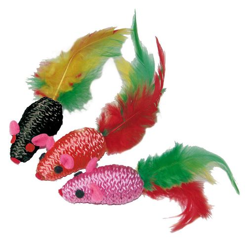 Swisspet souris en fil artificiel avec plume Delphin-Amazonia