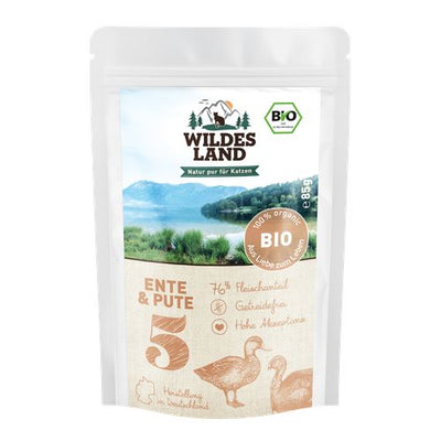 Wildes Land Feline Adult BIO canard et dinde avec cannberges 85g - MyStetho Veterinary