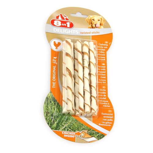 8in1 Delights Twisted Sticks, 10pcs., 55g - MyStetho Veterinary