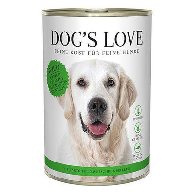 Dog&#039;s Love Adult gibier, pomme de terre, prunes & céleri, 400g - MyStetho Veterinary