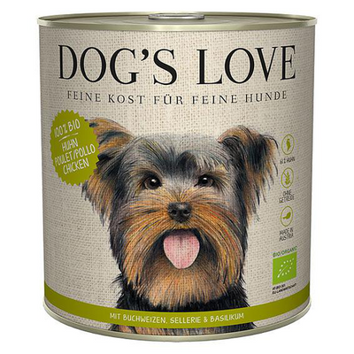 Dog&#039;s Love BIO poulet, sarrasin, céleri &amp; basilic, 800g - MyStetho Veterinary