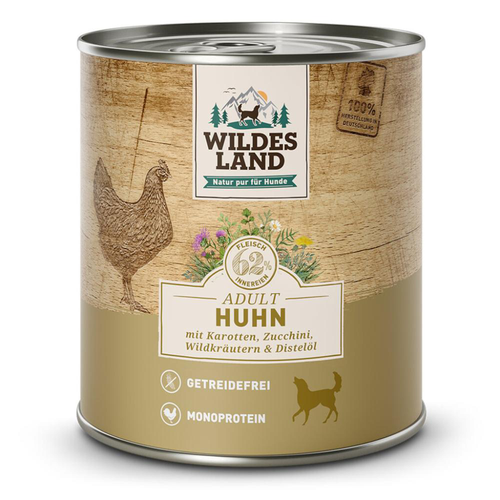 Wildes Land Canine Adult poulet avec carotte & courgette 800g - MyStetho Veterinary