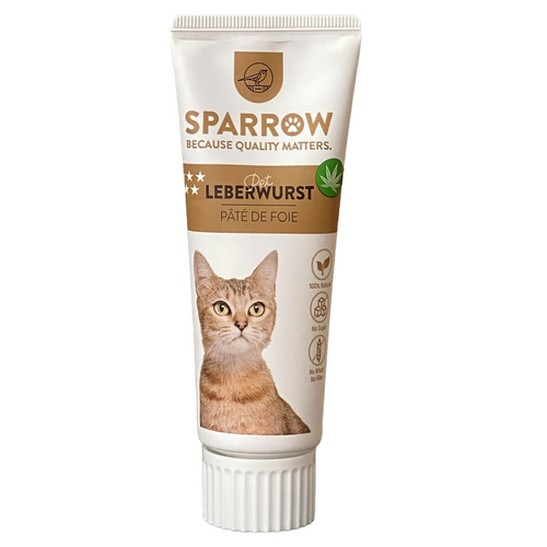 Sparrow Snack CannaCat Saucisse de foie avec CBD 75g - MyStetho Veterinary