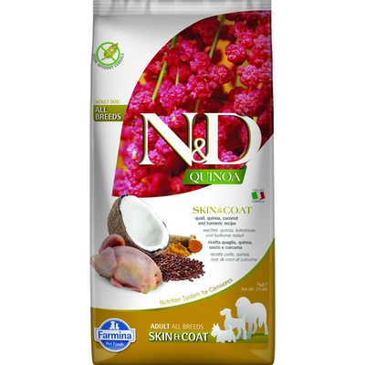 Farmina N&D Quinoa Canine Skin&Coat Caille & Noix de coco 7kg - MyStetho Veterinary