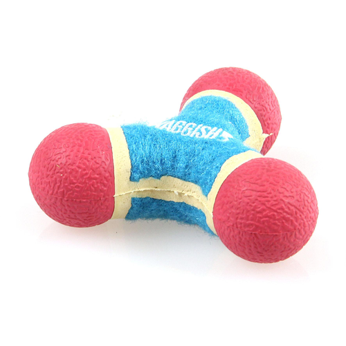 Swisspet jouets pour chiot en caoutchouc Bark &amp; Roll Triple Chew bleu/rose vif 9.5x9.5x4cm - MyStetho Veterinary