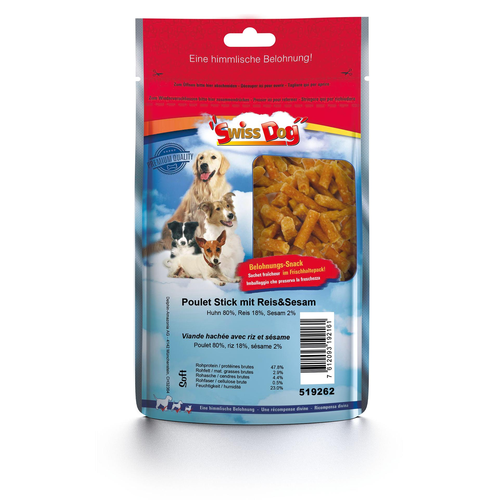 SwissDog Sticks au poulet avec riz & sésame - MyStetho Veterinary