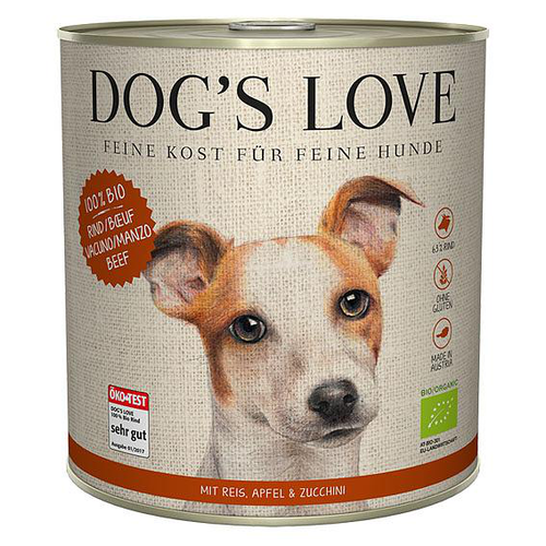 Dog&#039;s Love Bio  Boeuf, riz, pomme &amp; courgette, 800g - MyStetho Veterinary