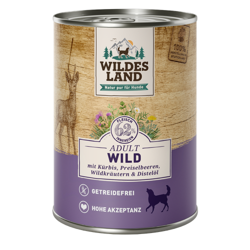 Wildes Land Canine Adult gibier avec potiron 400g - MyStetho Veterinary