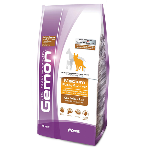 Monge Gemon Dog Puppy&amp;Jun. Medium Chicken 15kg - MyStetho Veterinary