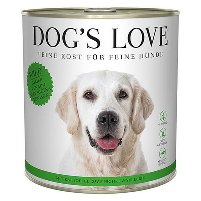 Dog&#039;s Love Adult gibier, pomme de terre, prunes &amp; céleri, 800g - MyStetho Veterinary