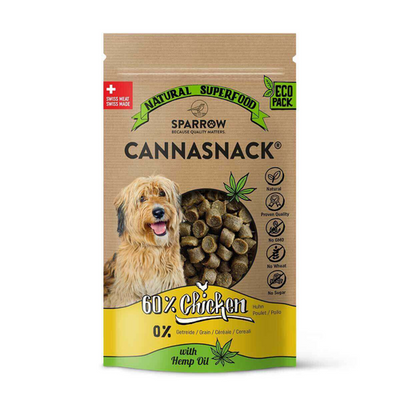 Sparrow Snack Dog CannaSnack avec CBD Poulet 70g - MyStetho Veterinary