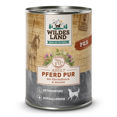 Wildes Land Canine Adult PUR cheval avec de l'huile de carthame 400g - MyStetho Veterinary