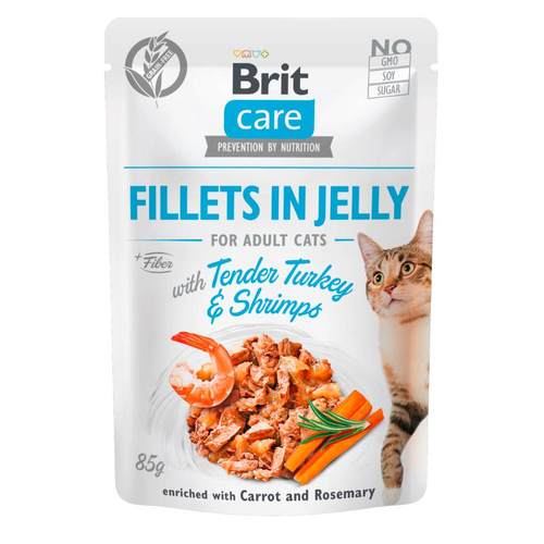 Brit Care Cat Brit Care Cat - Filets en gelée - Dinde & Crevettes 85g - MyStetho Veterinary