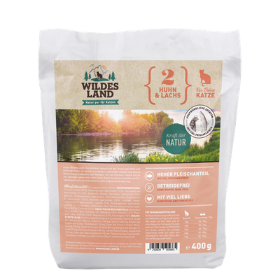 Wildes Land Feline Adult poulet et saumon avec légumes 400g - MyStetho Veterinary