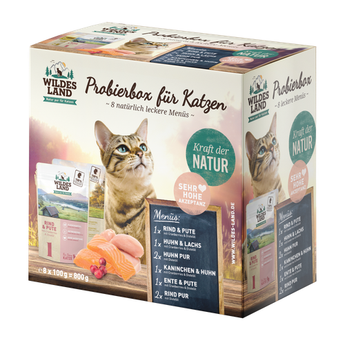 Wildes Land Feline Adult Pouch Probierbox 100g - MyStetho Veterinary