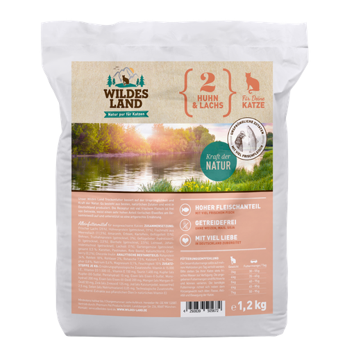 Wildes Land Feline Adult poulet et saumon avec légumes 1.2kg - MyStetho Veterinary