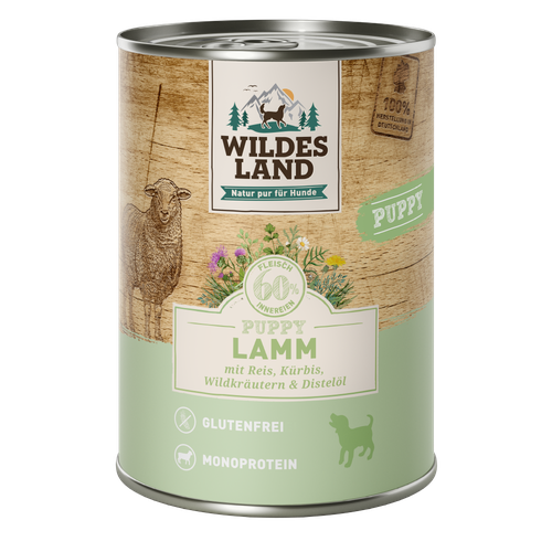 Wildes Land Puppy agneau avec potiron & riz 400g - MyStetho Veterinary