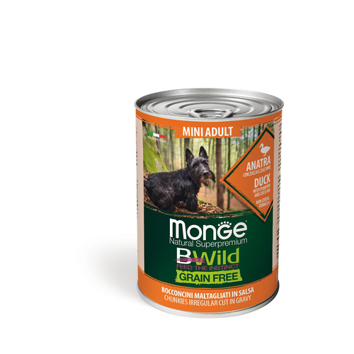 Monge BWild GF Wet Mini Adult Duck 400g - MyStetho Veterinary