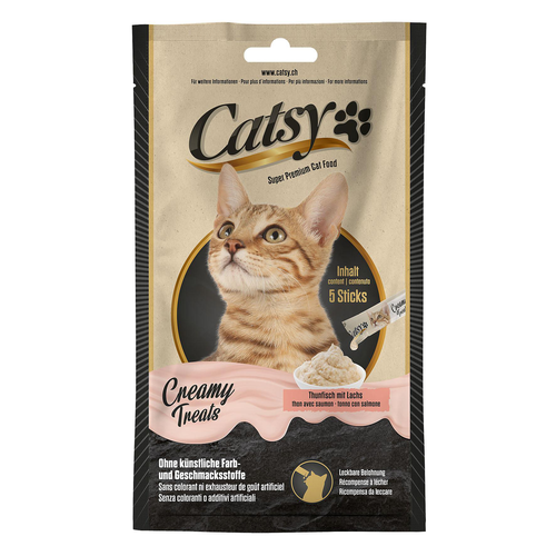 Catsy Creamy Treats Snacks thon avec saumon - MyStetho Veterinary