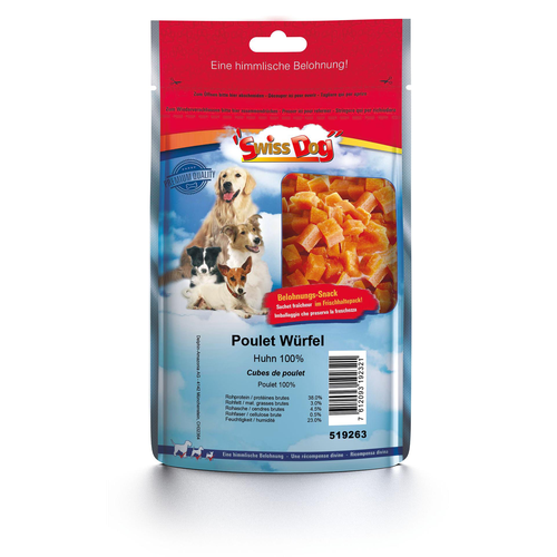 SwissDog Mini-Snacks cubes au poulet - MyStetho Veterinary