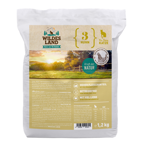 Wildes Land Feline Adult poulet avec légumes 1.2kg - MyStetho Veterinary