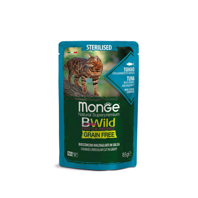 Monge Bwild GF stérilisée Thon et crevettes, 85g - MyStetho Veterinary