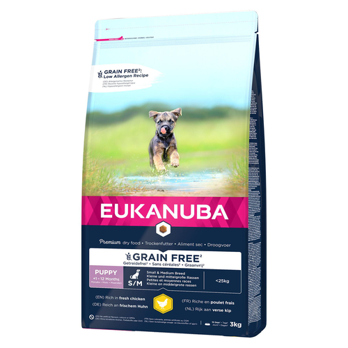 Eukanuba Grain Free Junior Small &amp; Medium, poulet - MyStetho Veterinary