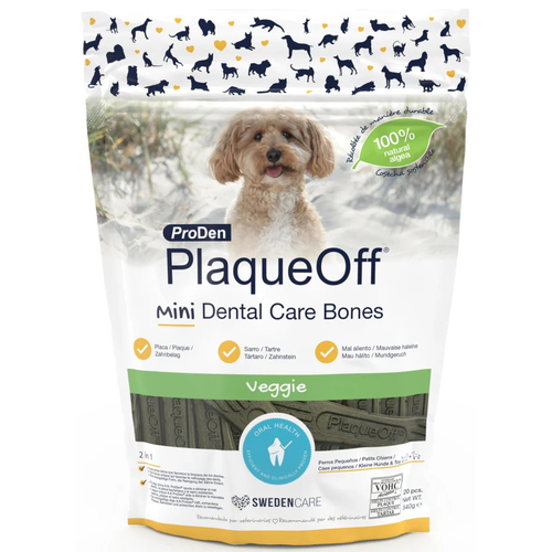 PlaqueOff Dental care bones MINI 20 Pièces, 340gr. - MyStetho Veterinary