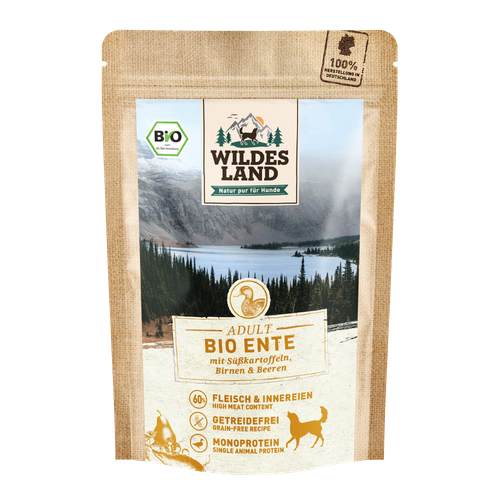 Wildes Land Canine Adult BIO canard avec patate douce 125g - MyStetho Veterinary