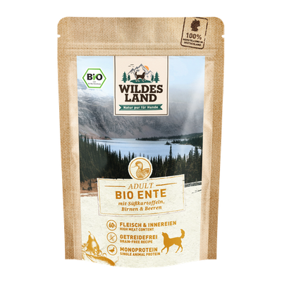 Wildes Land Canine Adult BIO canard avec patate douce 125g - MyStetho Veterinary