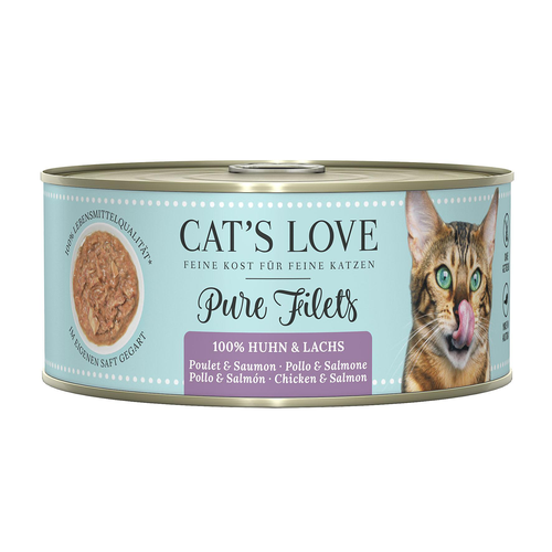 CAT&#039;S LOVE FILET Pur poulet &amp; saumon 100g - MyStetho Veterinary