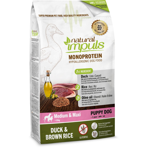 Natural impuls Puppy &amp; Junior canard avec riz brun - MyStetho Veterinary