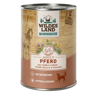 Wildes Land Canine Adult cheval avec patate douce 400g - MyStetho Veterinary