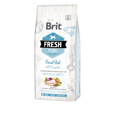 Brit Fresh Brit Fresh Dog - Chien adulte grandes races - Poisson - Muscles et articulations 12kg - MyStetho Veterinary