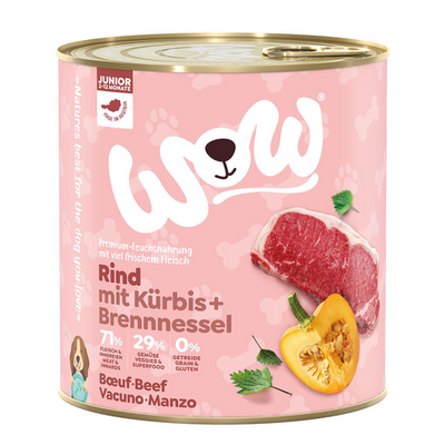 WOW Junior, bœuf avec citrouille, 800g - MyStetho Veterinary