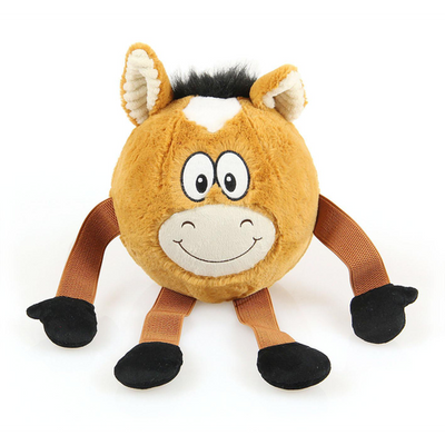 Swisspet Faceball cheval en peluche, brun, sans couinement - MyStetho Veterinary