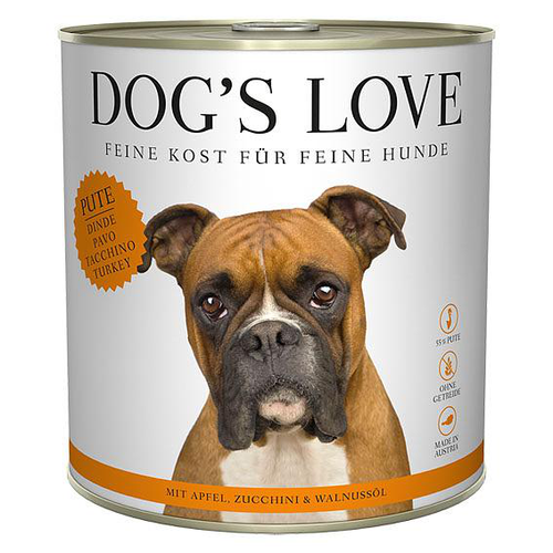 Dog&#039;s Love Classic Adult dinde, pomme, courgette &amp; huile de noix, 800g - MyStetho Veterinary