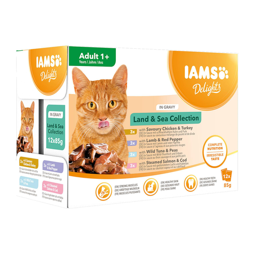 Iams Delights Adult Land &amp; Sea Mix 12x85g - MyStetho Veterinary