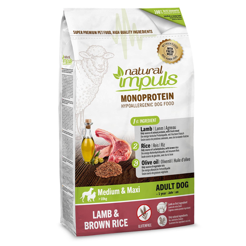 Natural impuls Adult Agneau avec riz brun - MyStetho Veterinary