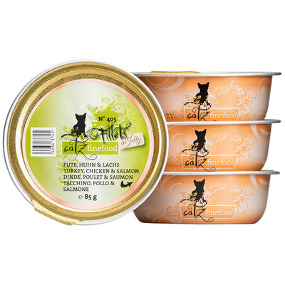 Catz Finefood Filets No. 405 - dinde, poulet &amp; saumon en gelée 85g - MyStetho Veterinary