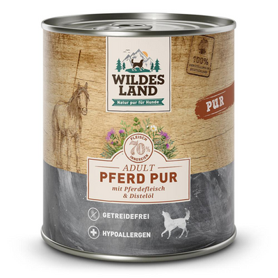 Wildes Land Canine Adult cheval PUR à l'huile de carthame 800g - MyStetho Veterinary